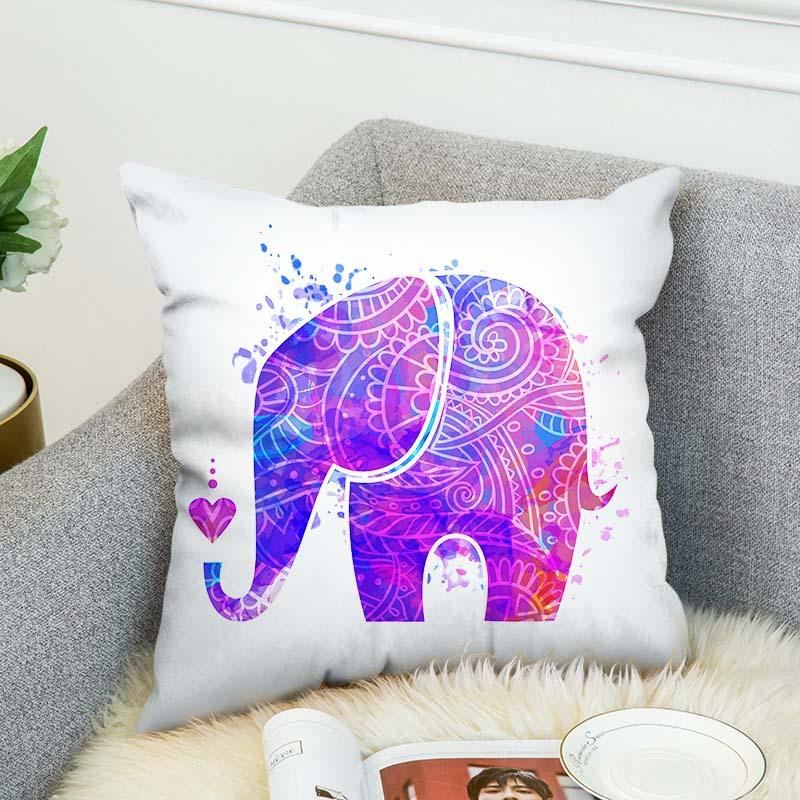 3d Bohémský Styl Elephant Oboustranný Potisk Povlak Na Polštář Povlečení Bavlna Pouzdro Na Domácí Kancelář Pohovka