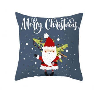 45 X 45 cm Veselé Vánoce Pouzdro Na Polštář Polyester Povlak Na Dekorativní Na Santa Claus Se Vzorem Losa
