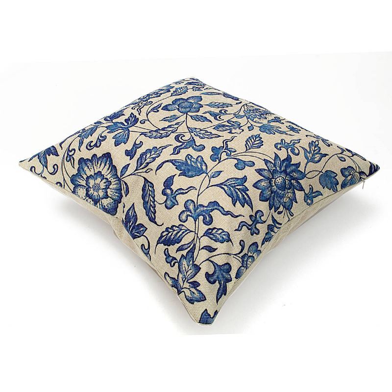 45x45cm Vintage Oriental Retro Modré Květinové Povlečení Povlak Na Polštář Na Home Dekor