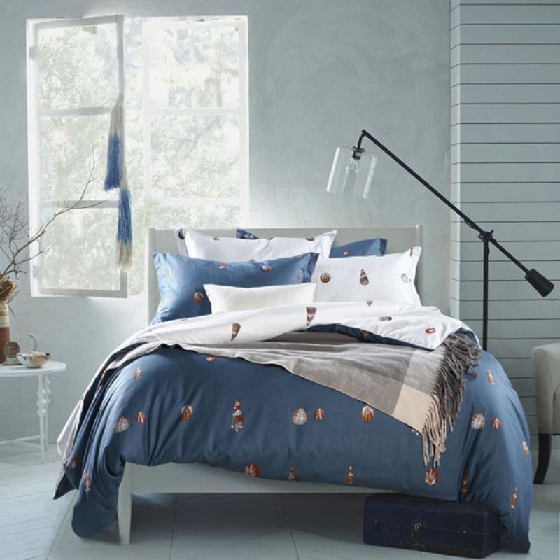 4ks Suit Cotton Conch Predestined Love Printen Thicken Bedding Sets