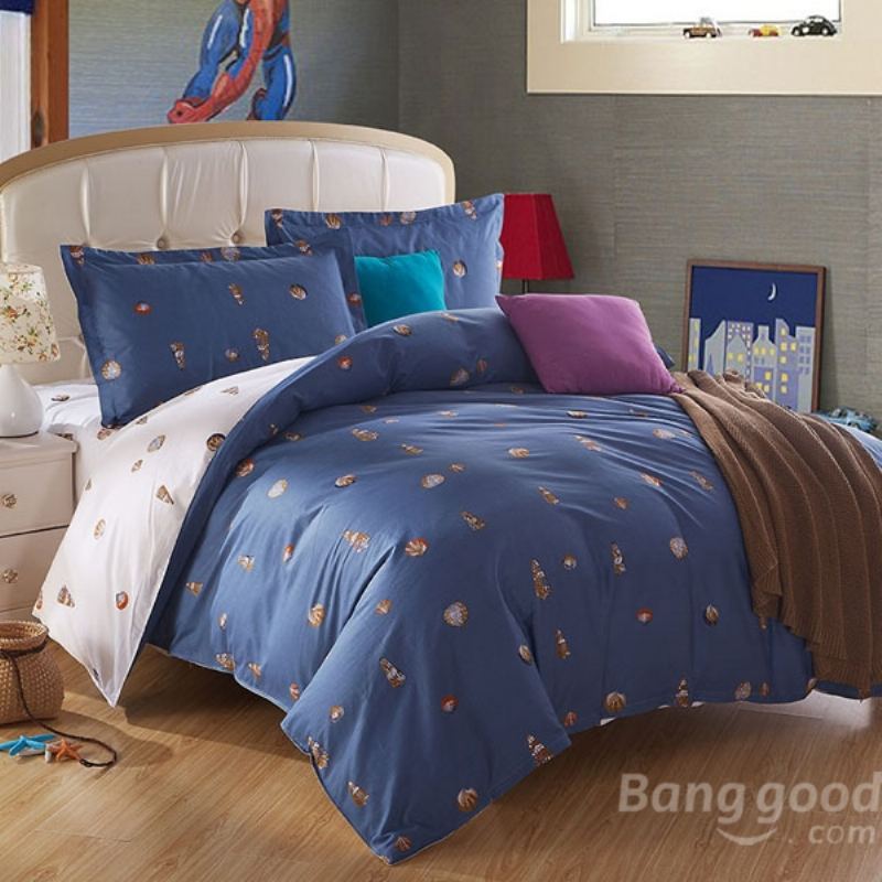 4ks Suit Cotton Conch Predestined Love Printen Thicken Bedding Sets