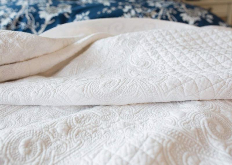 Bílá Ošuntělá Vintage Sada Povlečení Na Postel Queen Size Set Přikrývek Ze 100% Bavlny