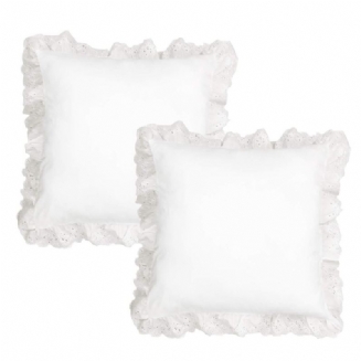 Bílý Polštář Shams 2 Packruffled Throw Povlak Na