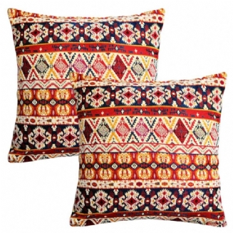 Bohemian Throw Polštáře Retro Jacquard Balení 2 Texturovaných Žinylkových Etnické Boho Marocké Dekorativní