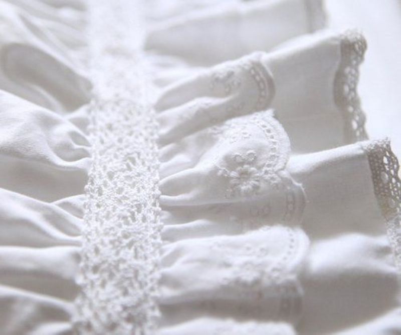 Bytový Textilvysoce Kvalitní 100% Bavlna Bílý Volánkový Povlečení