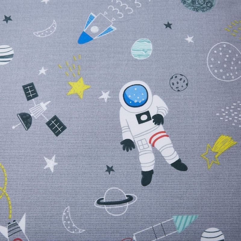 Chlapecká Sada Povlečení Do Dětské Postýlky Outer Space Pro Miminko 100% Bavlna Galaxy Šedá Ložního Do Dětského Pokoje Astronaut