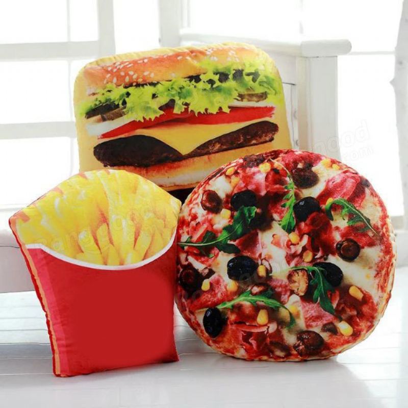 Creative Squishy 3d Pizza Cola Bramborové Hamburgerové Chipsy Polštářky Polštář K Narozeninám Dárek Trik K