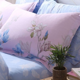 Farmhouse Shabby Magnolia Floral Pillow Shams Sada Povlaků Na Přikrývku Ze 100% Bavlny Super Měkké Hypoalergenní Se Zapínáním Na Skrytý Zip 2 Kusy Standardní Velikost