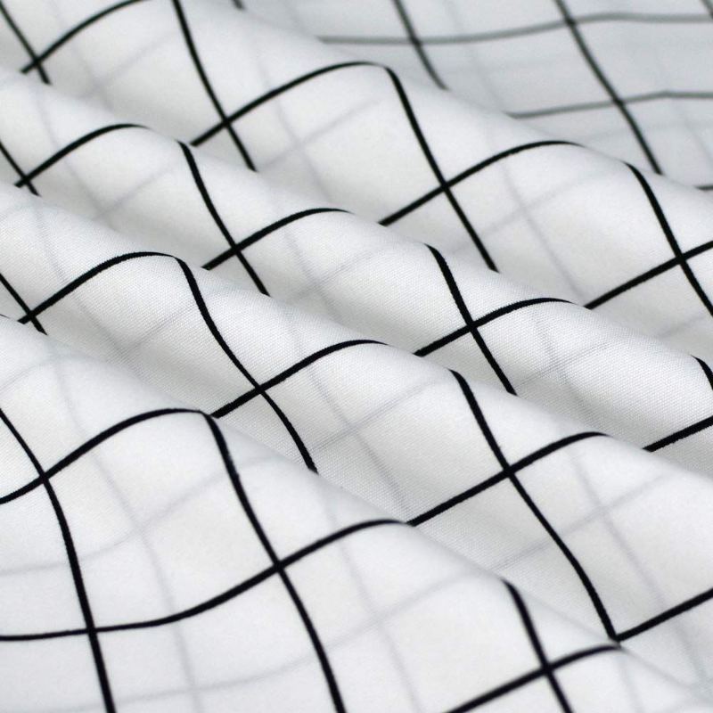 Geometrická Sada Povlaků Na Přikrývku King Size Bílá S Malou Černou Mřížkou Moderní Vzor Tištěný Zip Zapínání Na 3 Kusy Broušeného Mikrovlákna