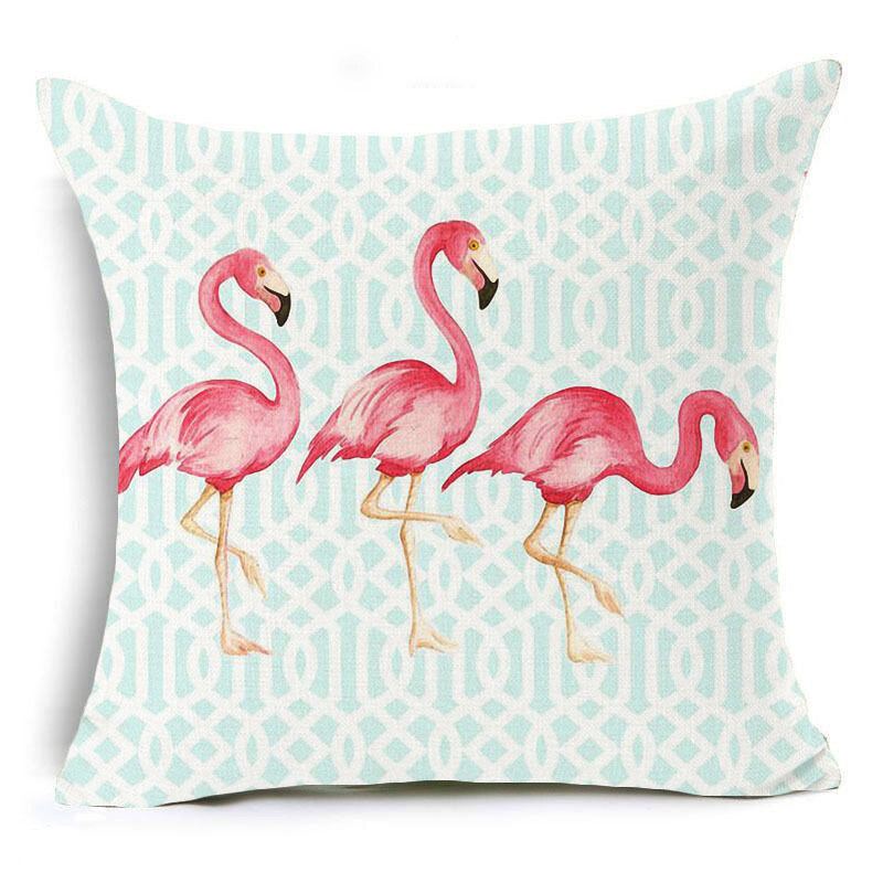 Honana 45x45cm Povlak Na Polštář Domácí Dekorace Flamingo Palmový List Design 16 Volitelných Vzorů