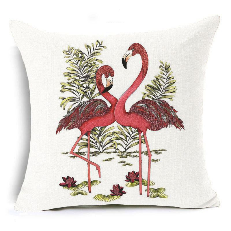 Honana 45x45cm Povlak Na Polštář Domácí Dekorace Flamingo Palmový List Design 16 Volitelných Vzorů