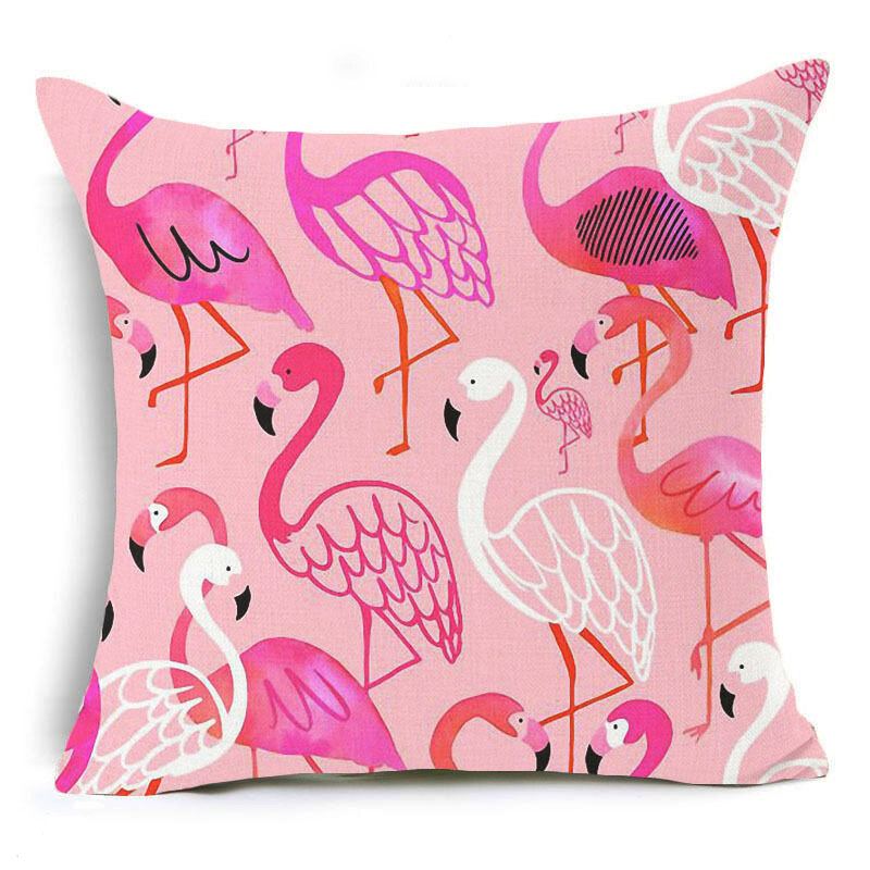 Honana 45x45cm Povlak Na Polštář Domácí Dekorace Flamingo Palmový List Design 16 Volitelných Vzorů