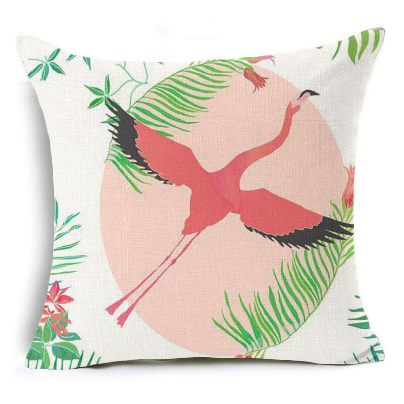 Honana 45x45cm Povlak Na Polštář Domácí Dekorace Flamingo Palmový List Design 16 Volitelných Vzorů