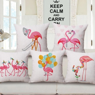 Honana Wx-d2 45x45cm Vintage Flamingos Bavlněné Povlečení Na Polštář Vánoční Povlak Na Polštářek Do Pasu