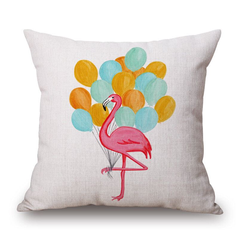 Honana Wx-d2 45x45cm Vintage Flamingos Bavlněné Povlečení Na Polštář Vánoční Povlak Na Polštářek Do Pasu