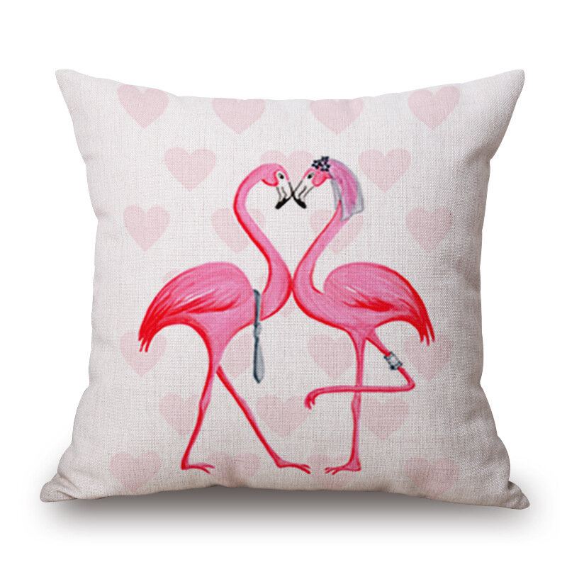 Honana Wx-d2 45x45cm Vintage Flamingos Bavlněné Povlečení Na Polštář Vánoční Povlak Na Polštářek Do Pasu