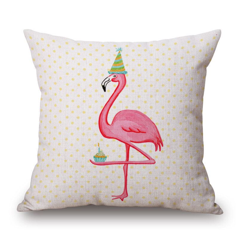 Honana Wx-d2 45x45cm Vintage Flamingos Bavlněné Povlečení Na Polštář Vánoční Povlak Na Polštářek Do Pasu