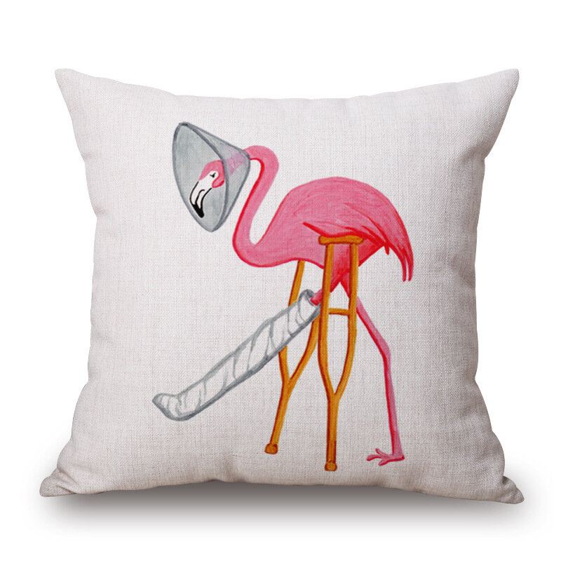 Honana Wx-d2 45x45cm Vintage Flamingos Bavlněné Povlečení Na Polštář Vánoční Povlak Na Polštářek Do Pasu