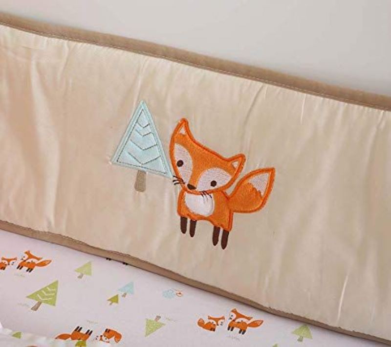 Hravá Sada Povlečení Do Postýlky Liška Mint Mřížkové Arrow Print Do Woodland Nursery Vícebarevné Unisex 8ks