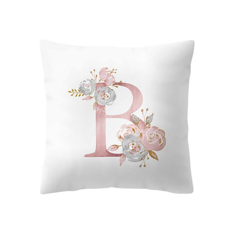 Jednoduchý Nordic Style Pink Alphabet Abc Pattern Throw Povlak Na Polštář Domácí Pohovka Creative Art Pouzdro Na