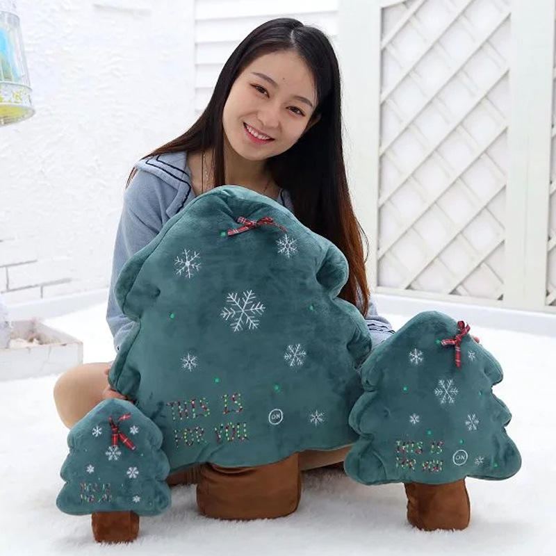 Kreativní Vánoční Led Svítící Polštář Na Stromeček Plyšové Hračky Dětské Dárky Dekorace Na Domácí Párty
