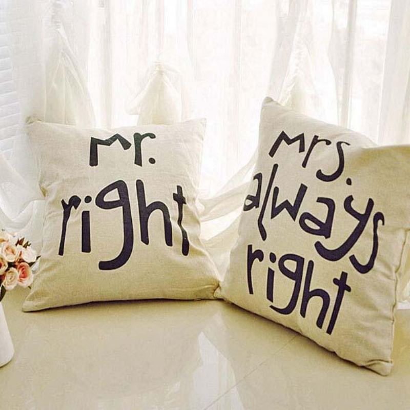 Mr Right Paní Always Creative Signature Bavlna Povlečení Potah Na Polštář Pohovka Auto Povlak Na