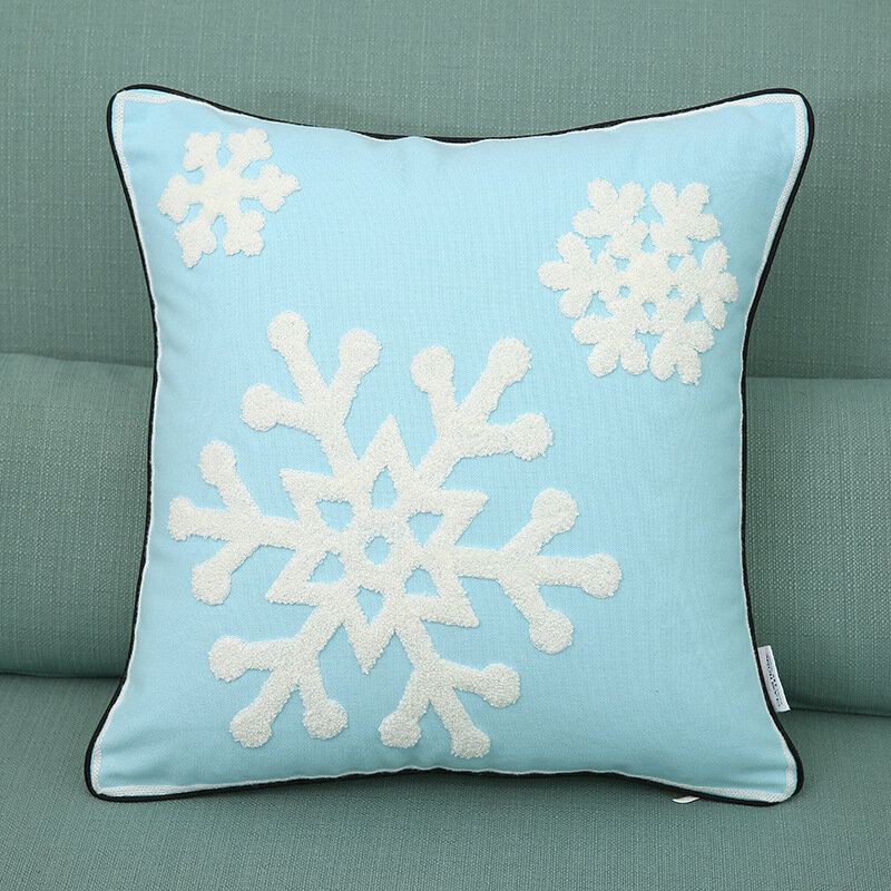 Nové Vánoční Vyšívací Polštářky Z Čisté Bavlny Santa Snowflake Cushion Cover