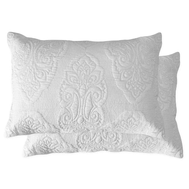 Paisley Quilted Polštář Shams Standardní Velikost Povlak Na Sada 2 Kusů 100% Bavlny