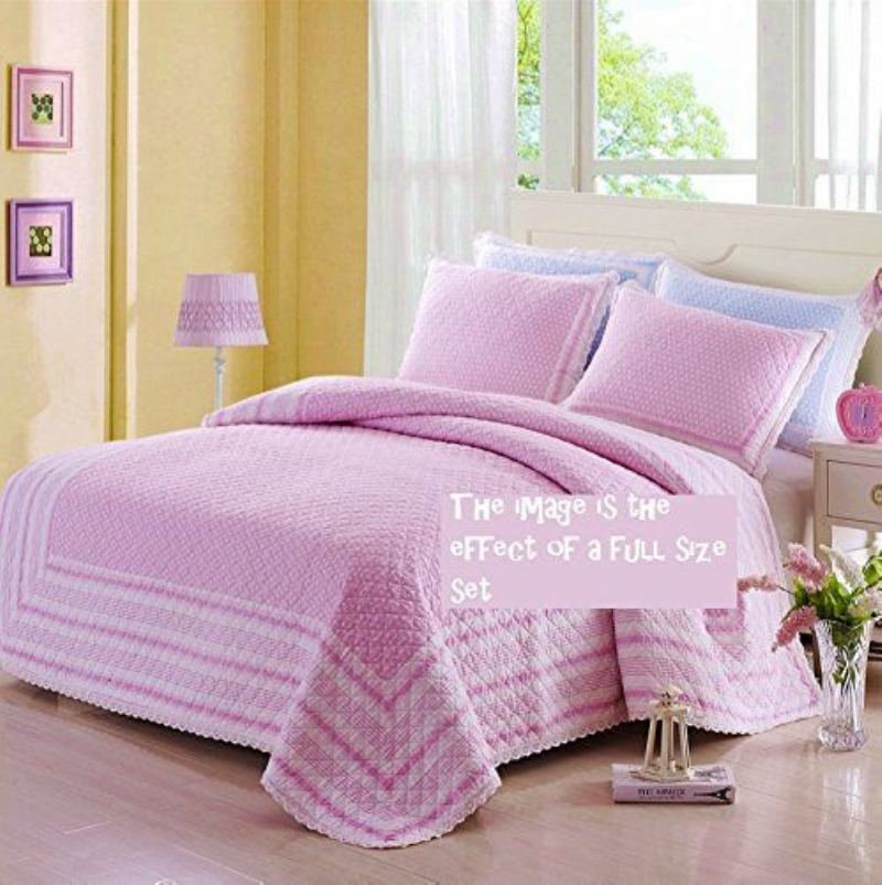 Pink Blue Polka Dot Bed Quilt Set Dětské Povlečení Set Přikrývky Twin Full Size