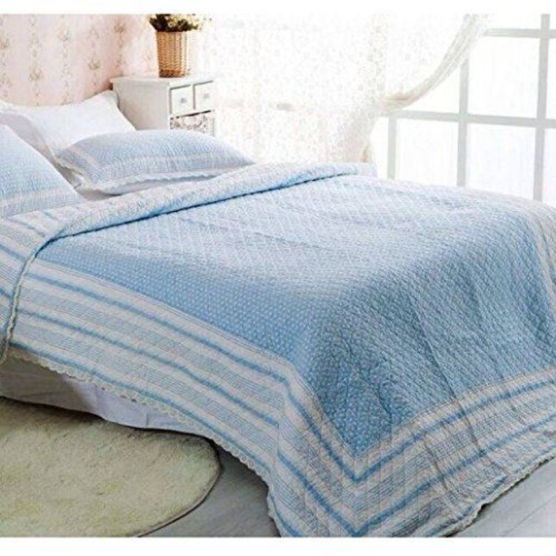 Pink Blue Polka Dot Bed Quilt Set Dětské Povlečení Set Přikrývky Twin Full Size