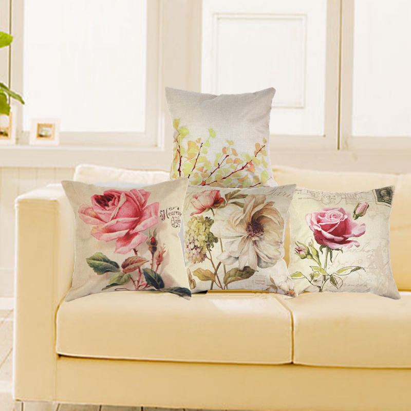 Povlak Na Polštář Na Vintage Throw Cushion Rose Flowers