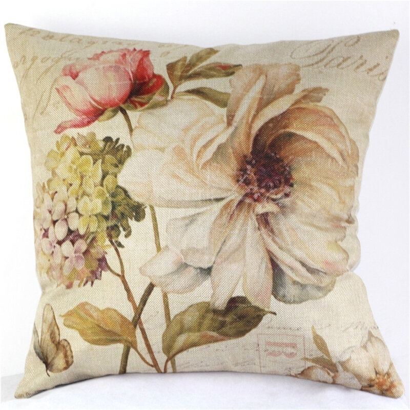 Povlak Na Polštář Na Vintage Throw Cushion Rose Flowers