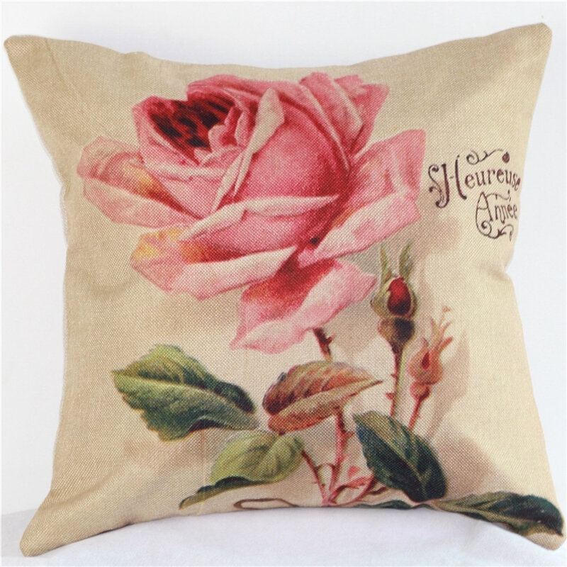 Povlak Na Polštář Na Vintage Throw Cushion Rose Flowers