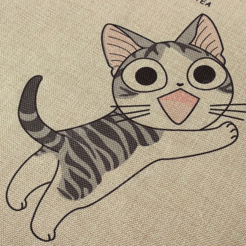 Povlečení Cartoon Cat Throw Pouzdro Na Polštář Dekorativní Povlak Na Do Auta