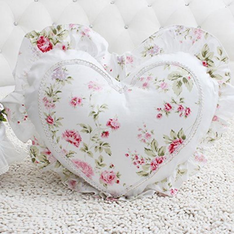 Romantické Růžové Květinové Polštáře Candy Heart Čtvercový Tvar Rozkládací Pohovky Throw 1 Kus (bulgaria Rose Heart)