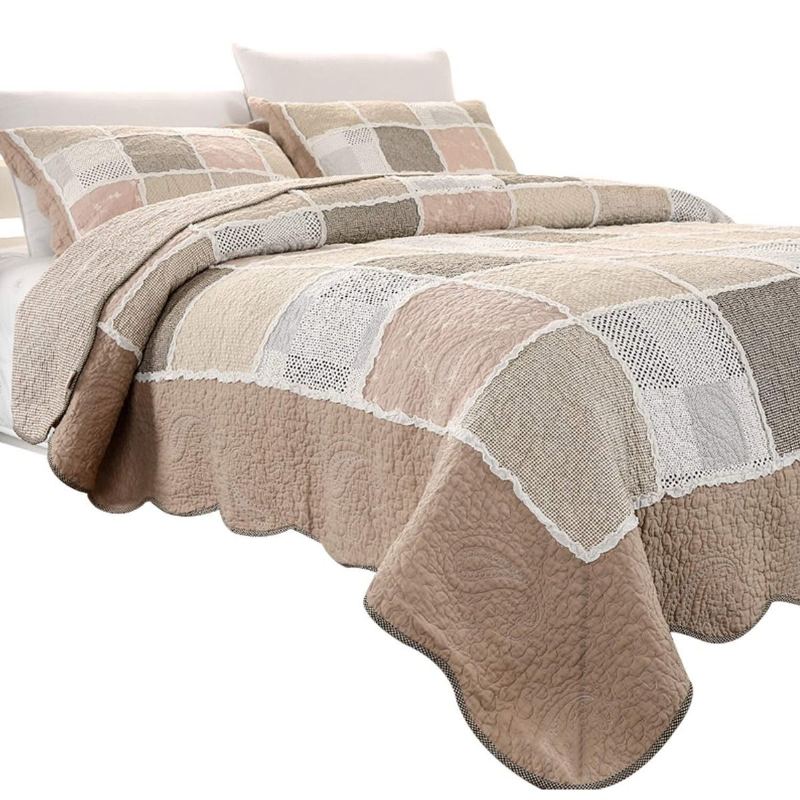 Sada Povlečení Queen Size Vintage Patchwork Elegantní Bavlněných Přikrývek