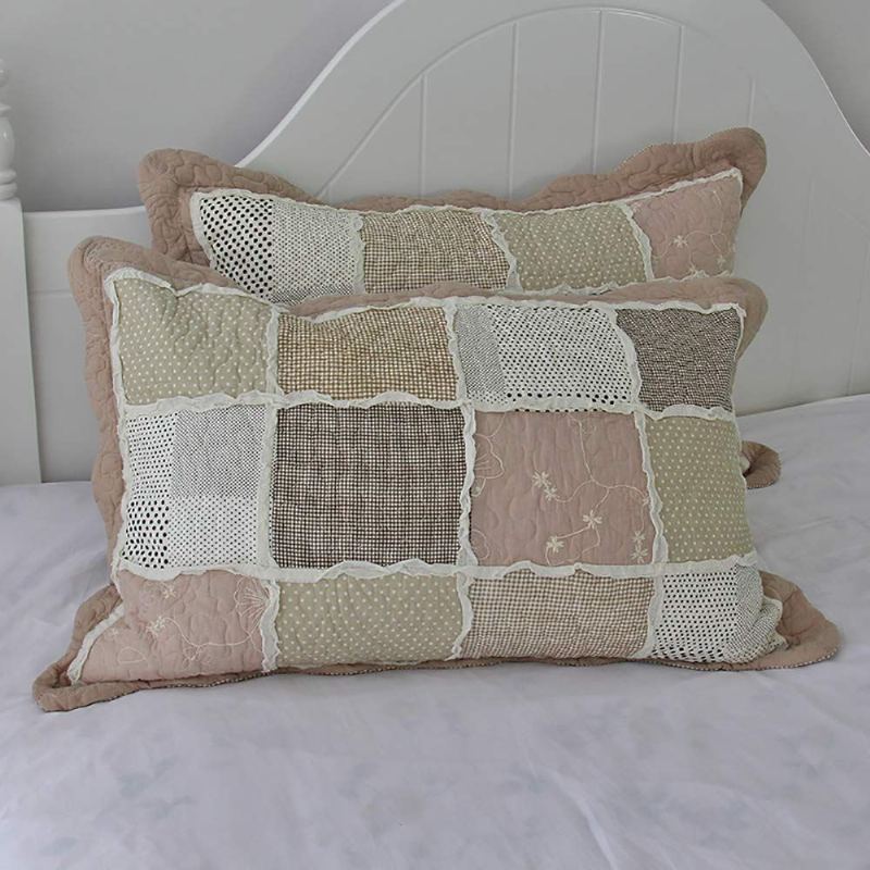 Sada Povlečení Queen Size Vintage Patchwork Elegantní Bavlněných Přikrývek