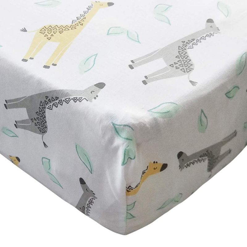 Sady Povlečení Do Postýlky Pro Chlapce Dětské Do Dětského Pokoje Woodland Giraffe Family Dot Design Šedá A Žlutá 8dílná