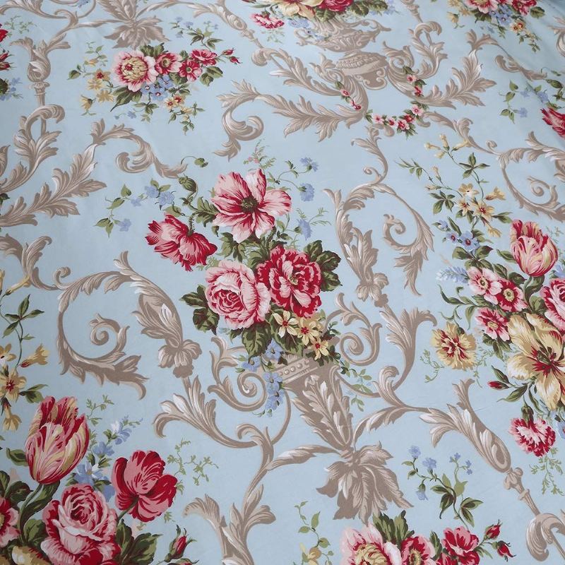 Shabby Floral Classic Luxusní Design Povlečení Pivoňka 3ks Sada Povlaků Na Přikrývku Ze 100% Egyptské Bavlny