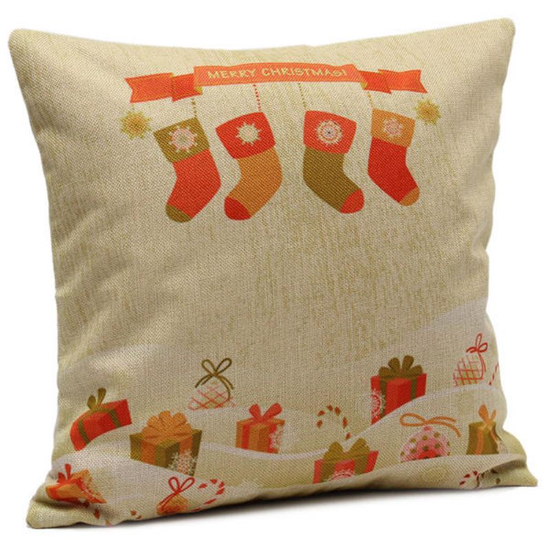Vánoční Socks Throw Pouzdra Na Polštář Home Sofa Square Cushion Cover