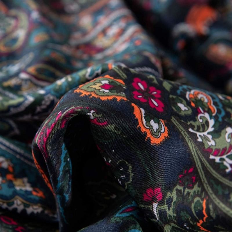 Vintage Paisley Sada Povlečení 3ks Rustikální Černá Damašková Na Přikrývku 100% Broušená Bavlna Se Zapínáním Na Zip Kolekce Boho