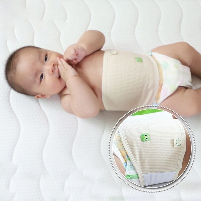 Baby Bellyband Stripe Cotton Button Protector Měkká Ochrana Pupíku