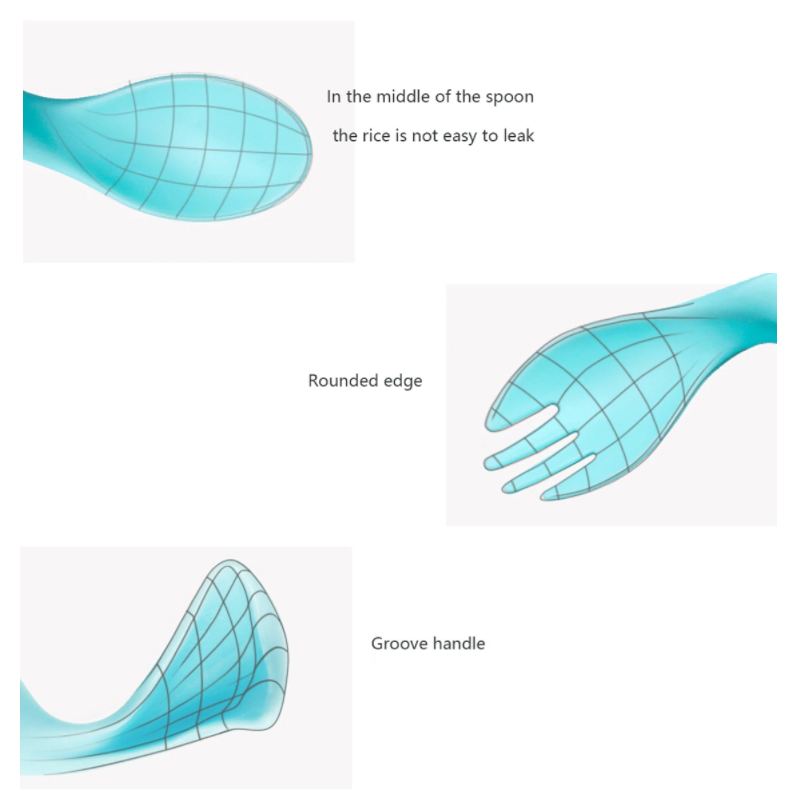 Silikonová Lžička A Vidlička Bezpečné Hladké Krmení Dítěte