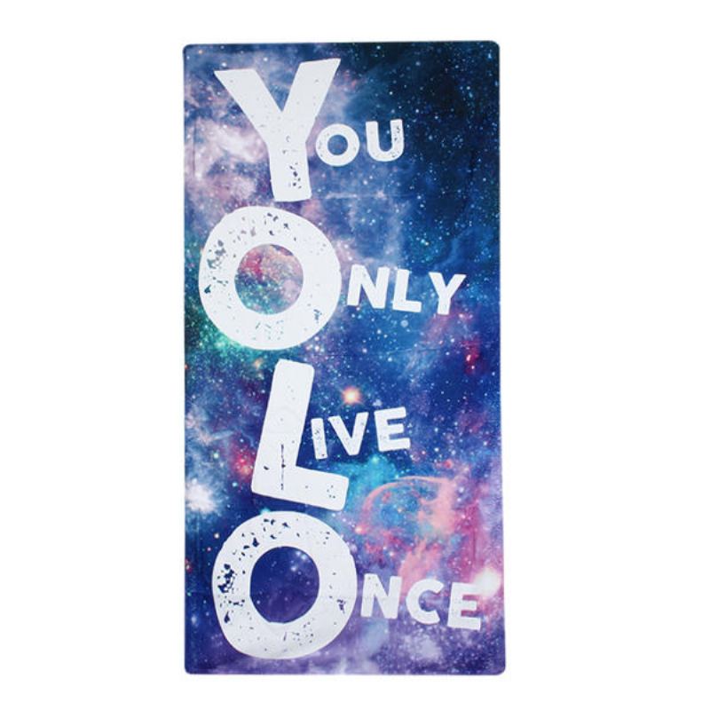 70 X 140 cm Polyesterové Vlákno Galaxy Yolo Vzor Vana Plážový Ručník Měkká Žínka S Reaktivním Potiskem