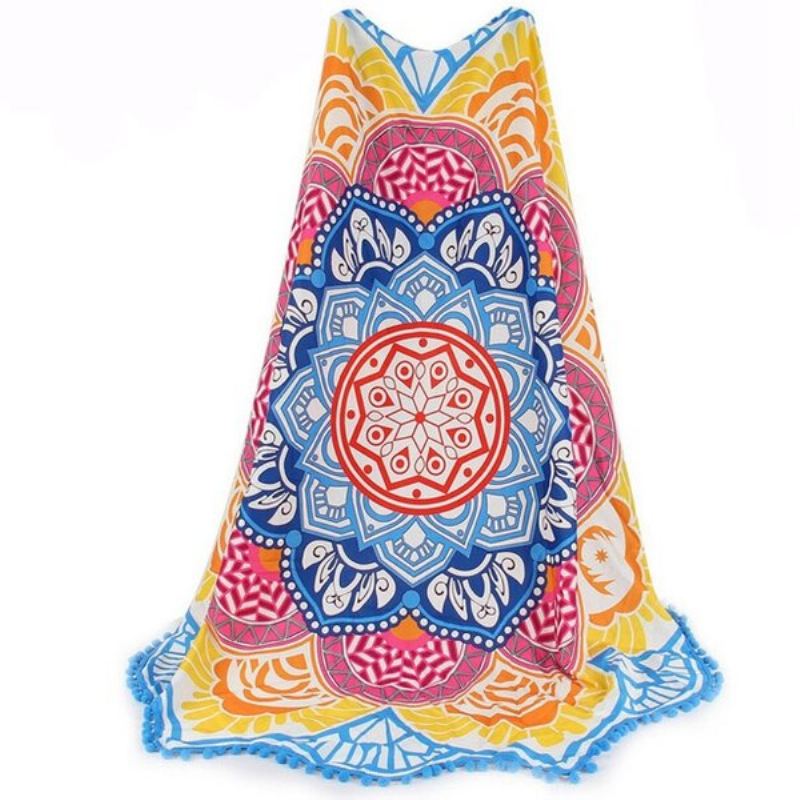 Honana Wx-91 Bohemian Tapestry Totem Lotus Plážové Ručníky Podložka Na Jógu Camping Matrace Potah Na Bikiny