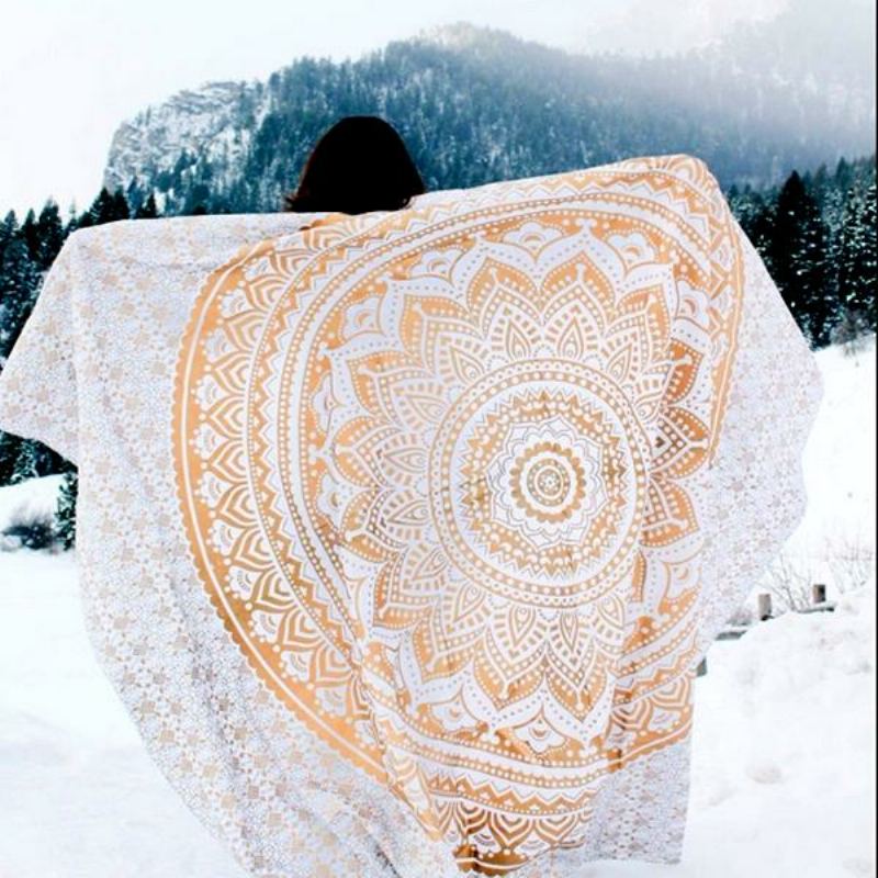 Honana Wx-99 New 150x210cm Polyesterová Plážová Ručníková Rohož V Bohémském Stylu Tapisérie Mandala Obdélníkové Prostěradlo