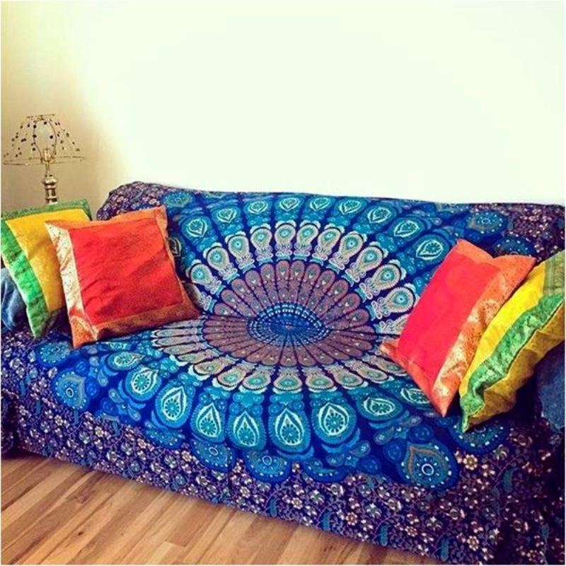 Honana Wx-99 New 150x210cm Polyesterová Plážová Ručníková Rohož V Bohémském Stylu Tapisérie Mandala Obdélníkové Prostěradlo