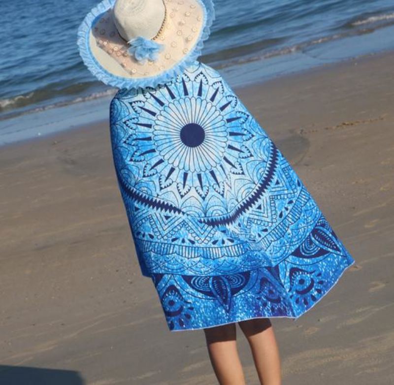 Indický Mandala Woman Beach Ručník Hippie Nástěnný Závěs Bohémský Přehoz Na Postel Gobelínová Výzdoba Koleje