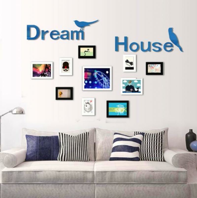 3d Dream House Vícebarevné Diy Tvar Zrcadlo Nálepky Na Zeď Domácí Nástěnná Ložnice Kancelář