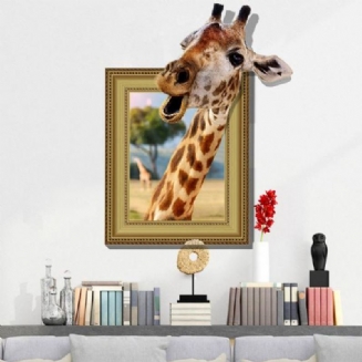 3d Žirafa Obývací Pokoj Ložnice Zvířata Podlaha Domácí Pozadí Kreativní Samolepky Na Stěnu